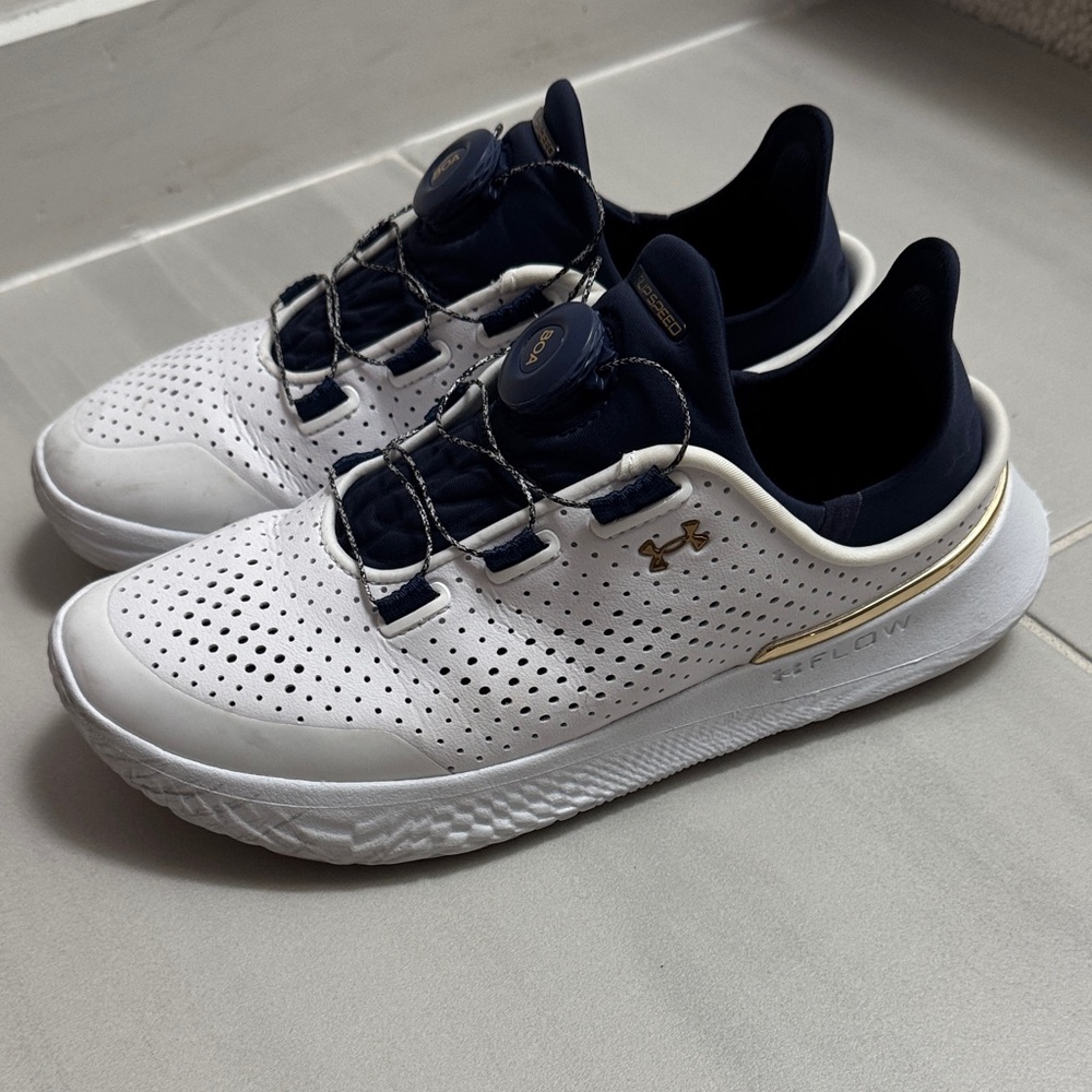 Under Armour Women's White and Navy Sneakers